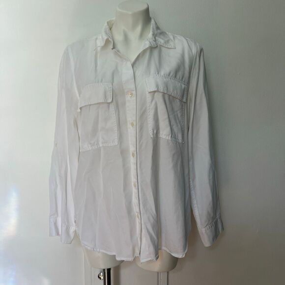 Aritzia Babaton white utility style Button down 100% tencel - Picture 1 of 9